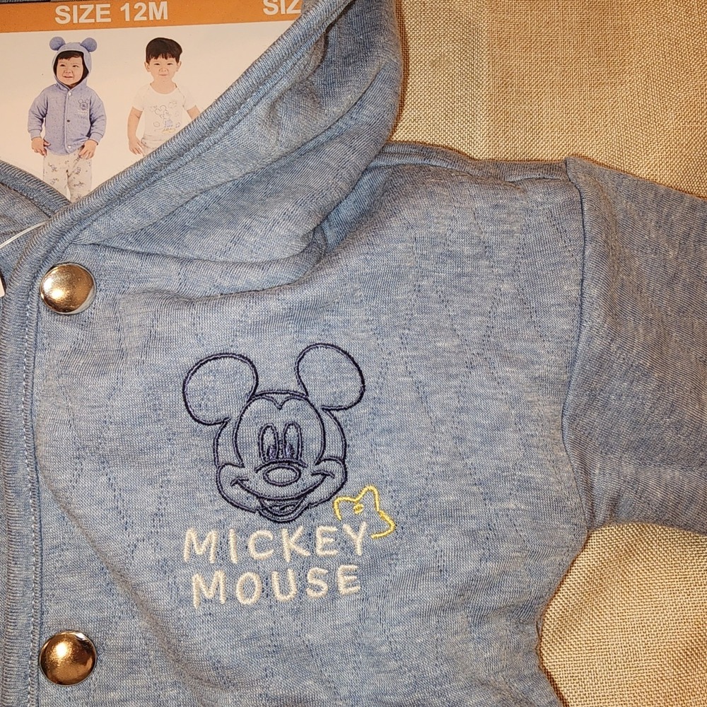 Disney Baby Mickey Mouse 3-Piece Outfit Set Hoodie‎ Joggers Bodysuit 12M NWT - Picture 4 of 7